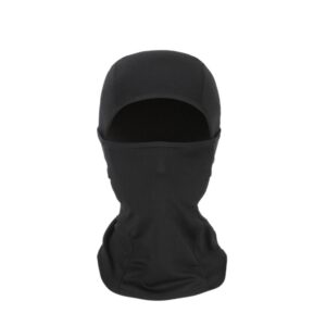 Winter fleece lined balaclava displayed with mountain hiking gear
